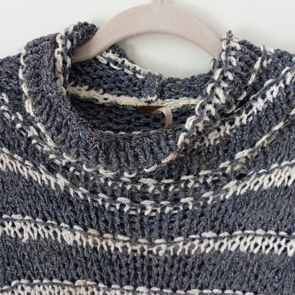 FREE PEOPLE Loose Cable Knit Sweater Tassels Stripes Boho Transitional sz:S/P - Picture 6 of 8